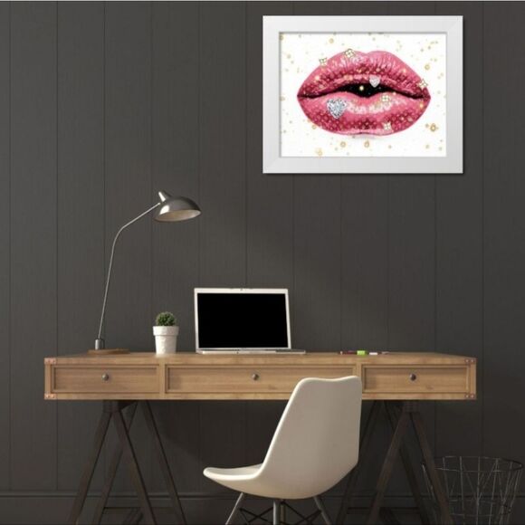 Madeline Blake Luxury Lips Wood Framed Canvas Wall Decor - Picture 3 of 7